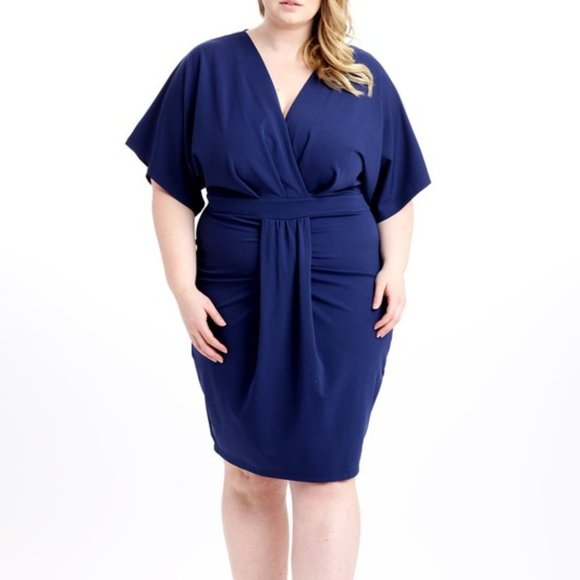 Symphony Dresses & Skirts - Royal Blue Drop Kimono Sleeved Dress